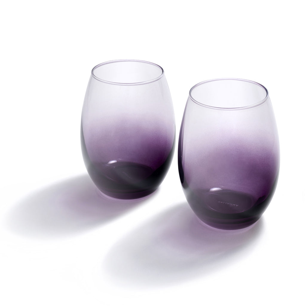 Talianna Ombre Stemless Glasses, Plum, Set of 2