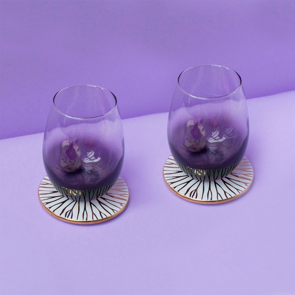 Talianna Ombre Stemless Glasses, Plum, Set of 2